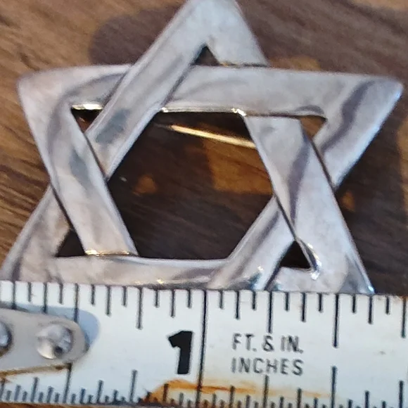 Beautiful Heavy Sterling Silver Star of David       Pendant - Picture 2 of 6